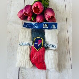 Casual Socks Vintage Women’s Girl’s Multicolor Cotton Blend Ankle Socks 6pk NEW